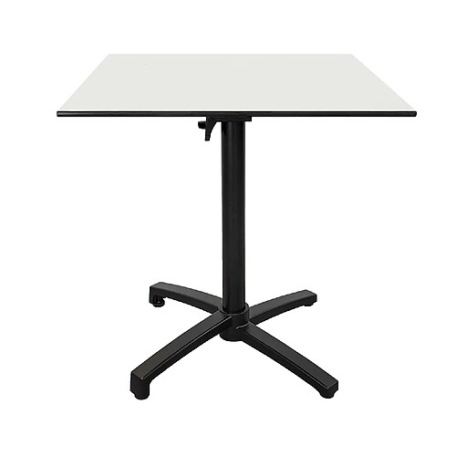 Restootab Table pliable pour terrasse en Compact HPL blanc 70x70