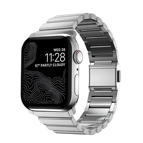 Nomad Bracelet V2 pour Apple Watch 1-9 et SE 42-44-45mm Argent