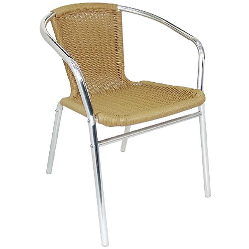 Fauteuil en Rotin et Aluminium Empilable - Lot de 4 - Bolero