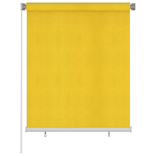 vidaXL Store roulant d'extérieur 120x140 cm Jaune PEHD