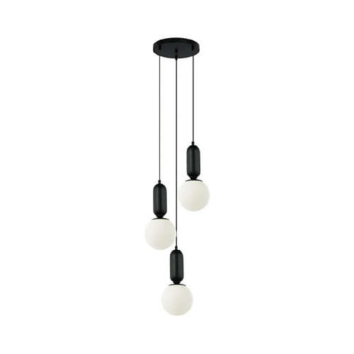 Luminaire Center Suspension Aldeva Verre,Acier Noir