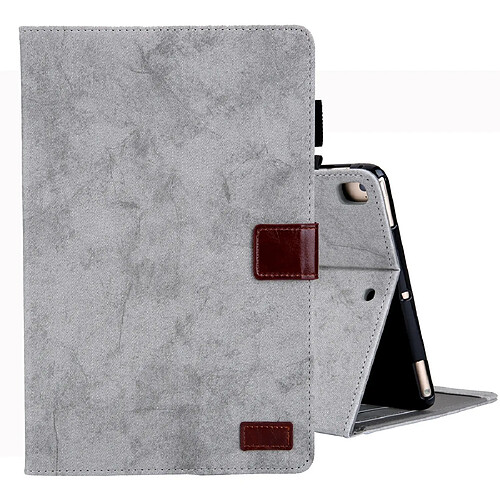 Wewoo Housse Étui Coque Pour iPad Mini 2019 en cuir à rabat horizontal de style commercial avec support et fente cartecadre photo et fonction veille / réveil Gris