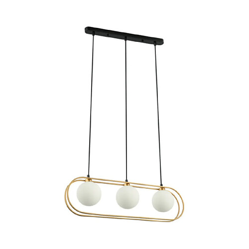 Luminaire Center Suspension Grosetta Verre,Acier Noir,Or