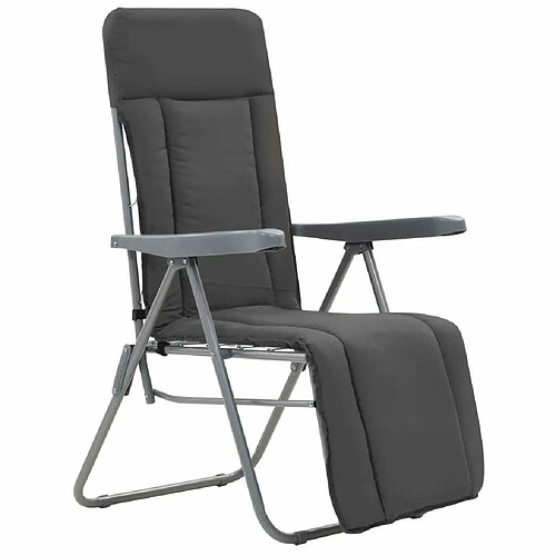 Maison Chic Lot de 2 Chaises pliables de jardin avec coussins - Fauteuil d'extérieur Gris -MN14810