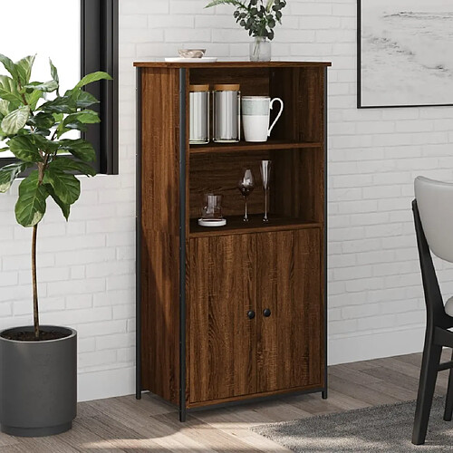 vidaXL Buffet haut chêne marron 62x36x121,5 cm bois d'ingénierie