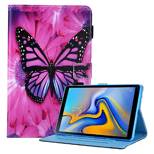 Etui en PU Titulaire de la carte d'impression de motifs antichoc Rose Papillon Noir pour votre Samsung Galaxy Tab A7 Lite 8.7 (2021) T220/T225