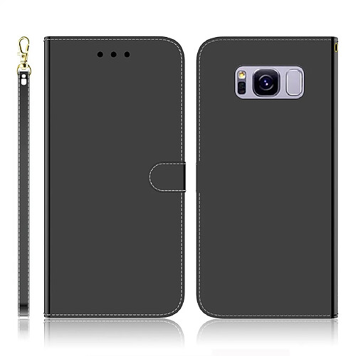 Wewoo Housse Coque Etui à rabat horizontal en surface imitée pour Galaxy S8 + avec fentes cartes et porte-cartes ainsi que portefeuille et lanière Noir