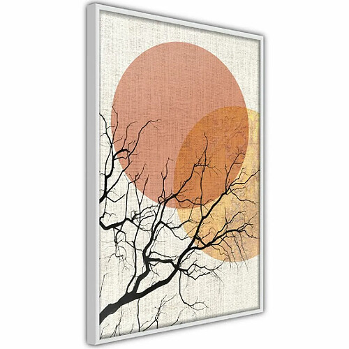 Paris Prix Affiche Murale Encadrée Gloomy Tree 30 x 45 cm Blanc