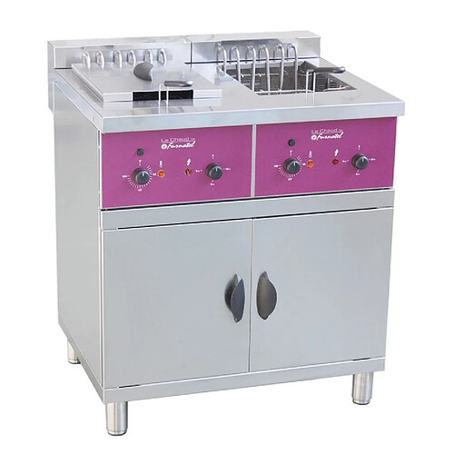 Friteuse électrique sur coffre - 2 x 25 litres - 2x 6000 /12000 /18000 W - Furnotel