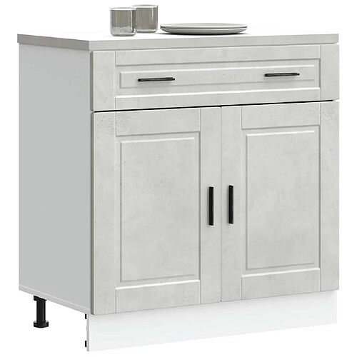 vidaXL Armoire de cuisine Porto gris béton bois d'ingénierie