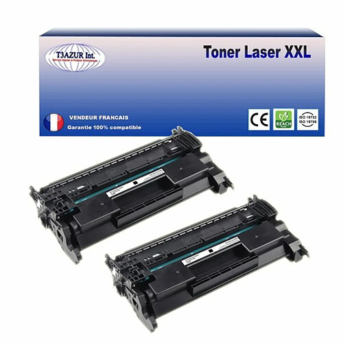 T3AZUR - 2x Toners compatibles avec Canon 052 pour Canon LBP-212dw, LBP-215x, LBP-214dw Noir - 3 200p