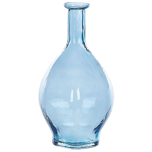 Beliani Vase décoratif PAKORA fait à la main Verre 28 cm Bleu clair