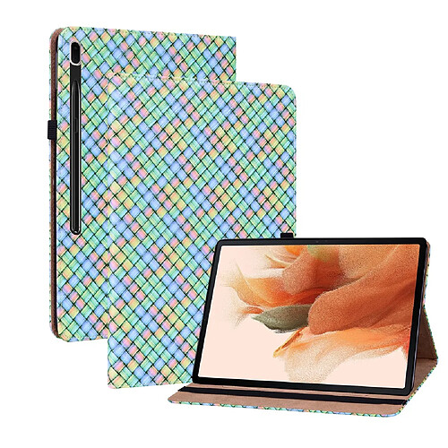 Etui en PU texture tissée avec support multicolore pour votre Samsung Galaxy Tab S8 Plus