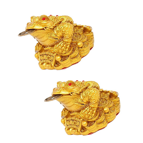 2 Pièces Feng Shui Argent Chanceux Fortune Oriental Chinois Richesse Fortune Symbole Grenouille Crapaud Coin Bureau À Domicile Décor De Table Ornement