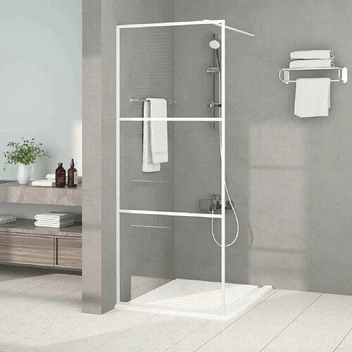 Maison Chic Paroi de douche | Écran de douche | Cloison de douche Blanc 80x195 cm Verre ESG transparent -GKD87426