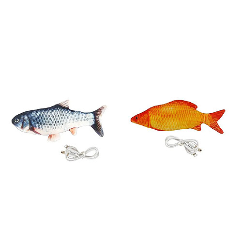 2Pcs Pet Kitty Wagging Fish Interactive Cat Toys