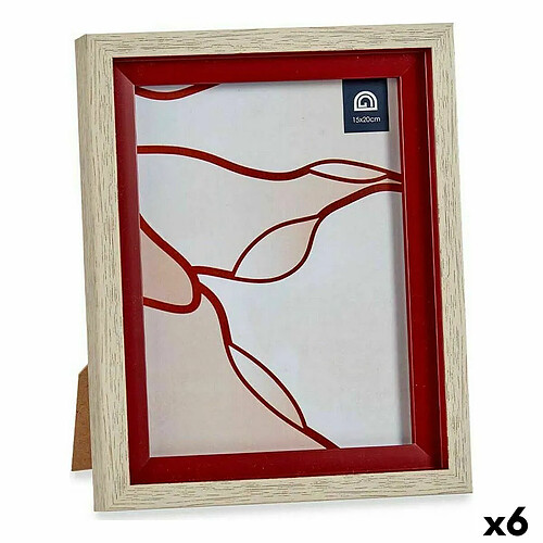 Gift Decor Cadre photo 18,8 x 2 x 24 cm Verre Rouge Bois Marron Plastique (6 Unités)