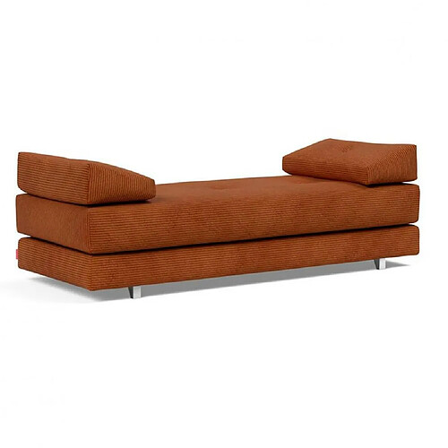 Inside 75 Méridienne design SIGMUND ALU Burnt Orange convertible lit 160*200 cm pieds Aluminium