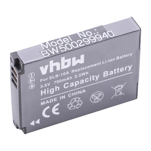 vhbw Li-Ion batterie 700mAh pour appareil photo Samsung WB380F comme SLB-10A