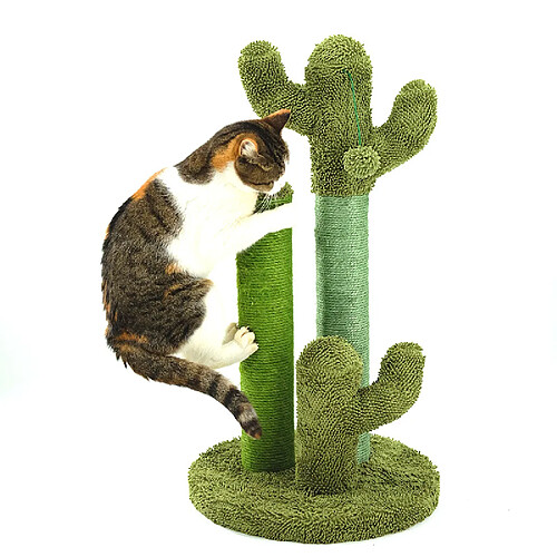 PAWZ Road Cactus Cat Scratcher avec 3 bâtons à gratter et balle interactive pendante, Medium, 23 pouces