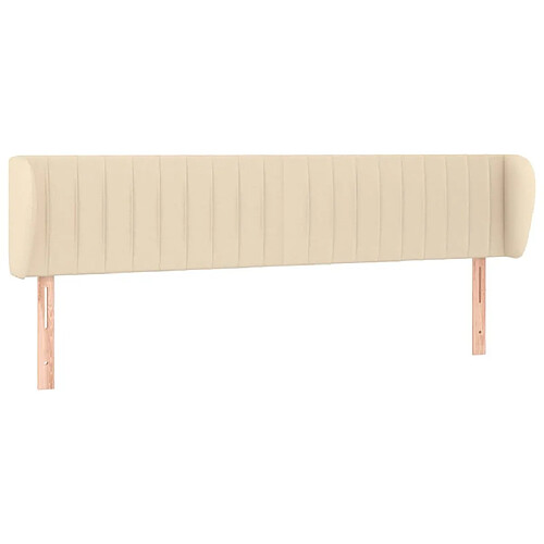 Maison Chic Tête de lit moderne avec oreilles pour chambre - Décoration de lit Crème 203x23x78/88 cm Tissu -MN32764