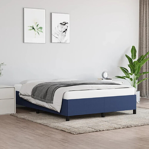 Maison Chic Lit adulte - Lit simple Cadre de lit,Structure du lit Contemporain Bleu 140x190 cm Tissu -MN29546