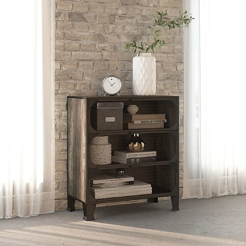 vidaXL Armoire de rangement - Gris/Métal