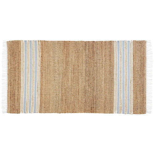 Beliani Tapis en jute 80 x 150 cm beige et bleu clair MIRZA