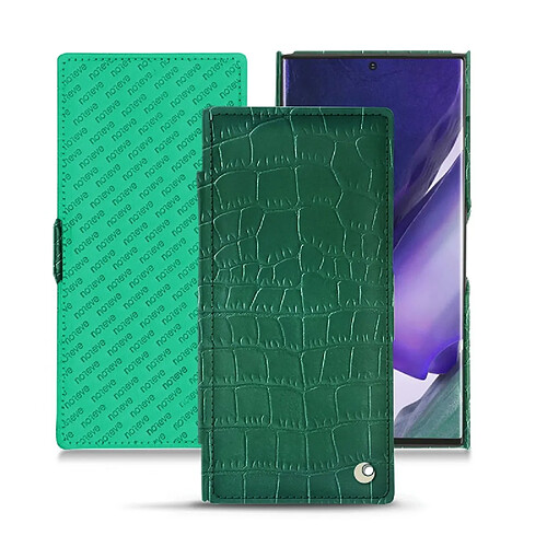 Housse cuir Samsung Galaxy Note20 Ultra - Rabat horizontal - Crocodile pino ( Pantone #173F35 ) - NOREVE