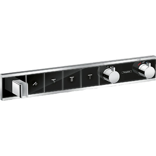 Hansgrohe - Module thermostatique RainSelect encastré avec 4 fonctions noir/chromé