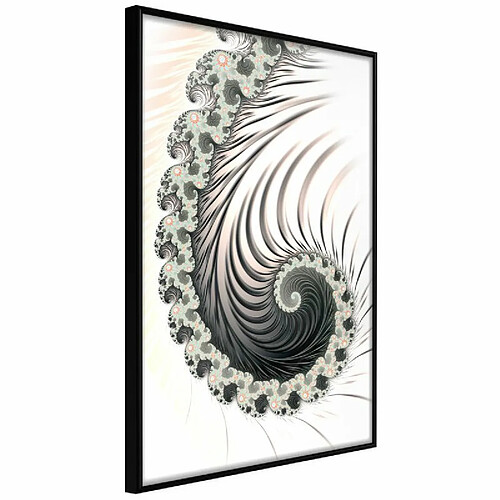 Paris Prix Affiche Murale Encadrée Fractal Spiral Positive 30 x 45 cm Noir