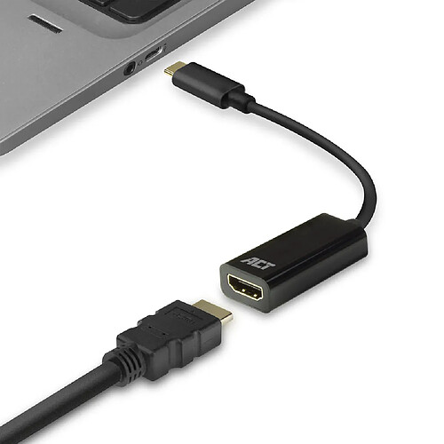 Act Editions ACT AC7305 câble vidéo et adaptateur 0,15 m USB Type-C HDMI Type A (Standard) Noir