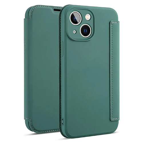 Coque en silicone anti-rayures, anti-chutte pour votre iPhone 14 - vert noirâtre