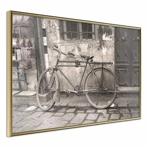 Paris Prix Affiche Murale Encadrée Old Bicycle 30 x 20 cm Or