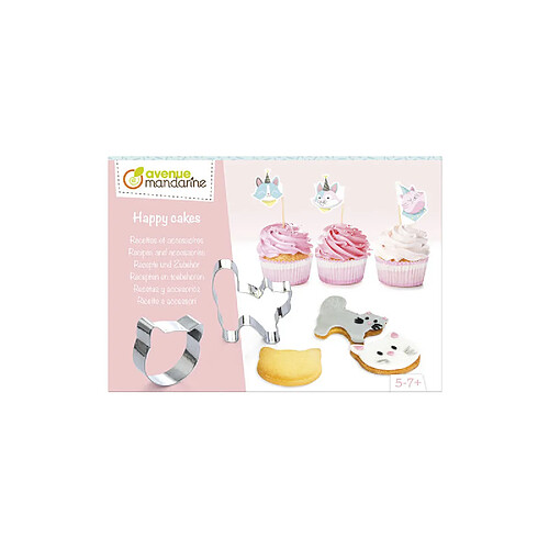 Ac-Deco Happy Cakes - Recettes et accessoires de cuisine - Chat - Coffret créatif