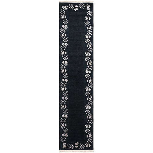 Vidal Tapis de couloir en laine 401x89 noir Darya