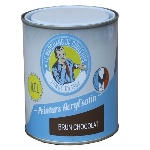 Peinture acrylique - Murs et plafonds - Satin - Brun chocolat - 0.5 L - ONIP