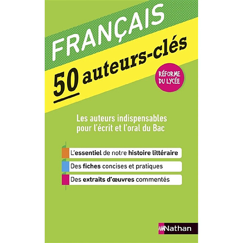 Français : 50 auteurs-clés : réforme du lycée · Occasion