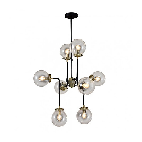 Luminaire Center Suspension Odelia Acier Bronze antique 8 ampoules 150cm