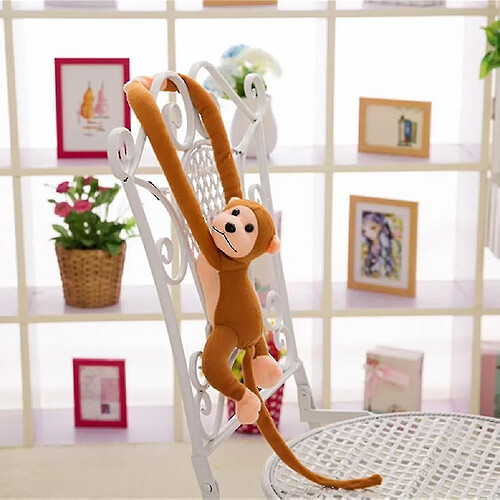 Universal Peluche douce mignonne à bras long et queue de singe - apaisement et décoration pour le sommeil de bébé (70 cm café)