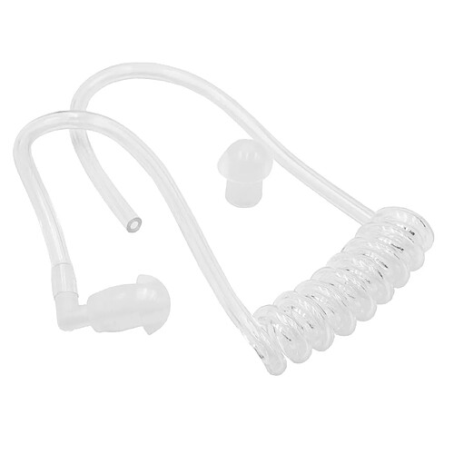 vhbw Tube acoustique de sécurité oreillette 2 bouchons d'oreille, transparent pour casque audio, appareils radio