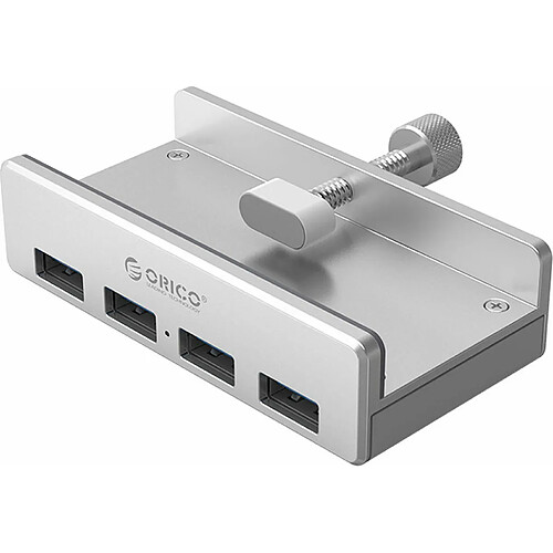 ORICO USB 3.0 HUB Type de Pince de concentrateur USB, concentrateur de données Ultra-Rapide en Aluminium Ultra-R MH4PU-P-SV-B