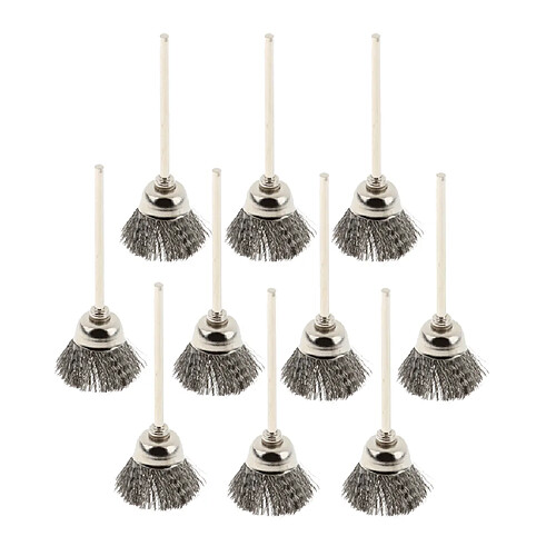 Brosse de meule de 10 pièces polissage die meuleuse poli mèche de forage en forme de tasse d'argent