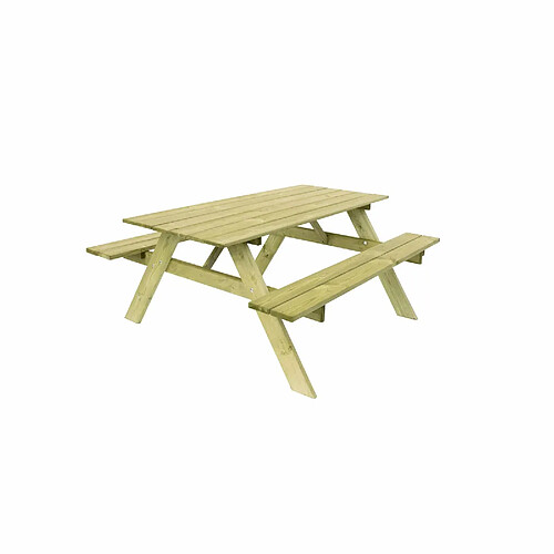 Table Pique-nique Bois Naturel Traité Gardiun Essential 165x154x75 cm 6-8 Personnes