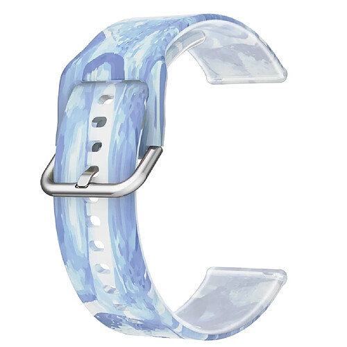 Bracelet en silicone couleur arc-en-ciel, 20mm pour votre Samsung Galaxy Watch 5 Pro 45mm/Watch4 Classic 42mm/46mm - glace bleue