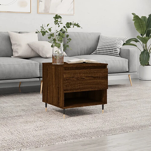 vidaXL Table basse chêne marron 50x46x50 cm bois d'ingénierie