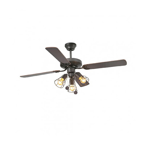 faro Plafonnier ventilateur Yakarta Pâles Acier,contreplaqué 52 Cm