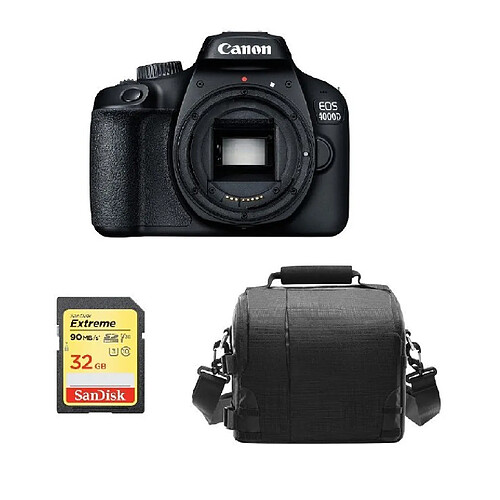 CANON EOS 4000D Body Black + 32GB SD card + camera Bag