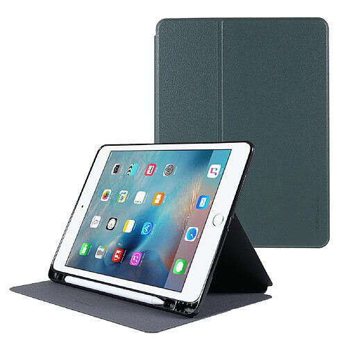 Etui en PU X-LEVEL texture litchi, fonction d'éveil/veille automatique avec porte-stylo vert foncé pour votre iPad 9.7-pouces(2017)/(2018)/Air (2013)/Air 2/Pro 9.7 pouces (2016)