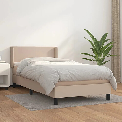 vidaXL Sommier à lattes de lit avec matelas Cappuccino 90x190 cm